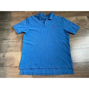 Mens Polo by Ralph Lauren short sleeve blue polo 100% cotton size L